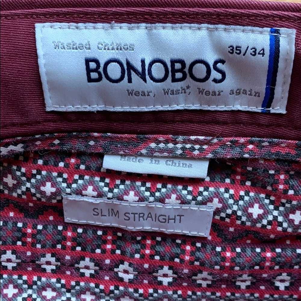 Bonobos red washes chinos